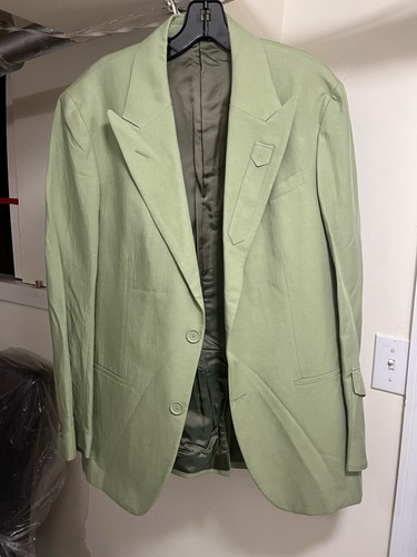 Blazer uomo fendi lino verde - blazer,