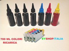 KIT 4 CARTUCCE RICARICABILI + INCHIOSTRO PER  STAMPANTE SX435W SX440W SX445W