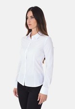 Camicia Donna Elegante Manica Lunga Camicie Slim Fit Collo Classico Tinta unita 