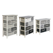 Mobili Rebecca Mobiletto cassettiera Varie Misure legno vimini Grigio  Bagno Cam