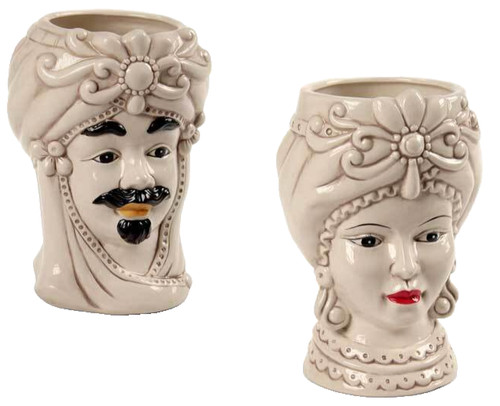 Coppia vaso testa - vaso,