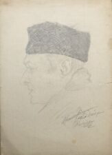 Disegno Studio Ritratto Di Un Uomo Con Cappellini Da Marinaio Soldato? Firmato