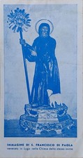 SANTINO SAN FRANCESCO DA PAOLA CON PREGHIERA 