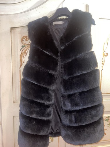Pelliccia gilet nera - pelliccia, nera.