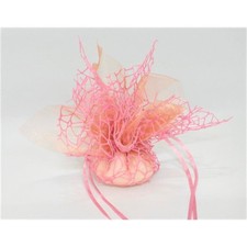 25X Velo Quadro Organza Rosa