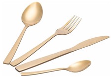 SERVIZIO POSATE 24 PEZZI ACCIAIO DORATO LUCIDO