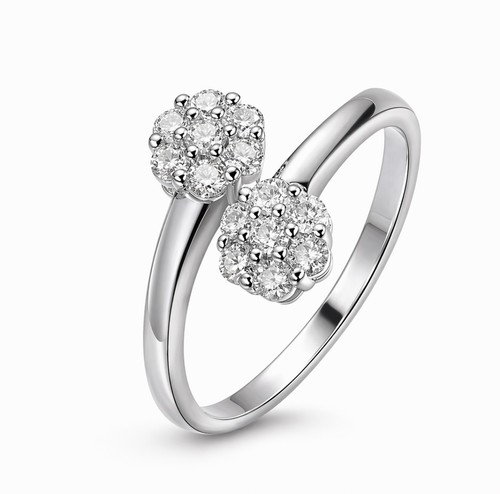 Anello fiore doppio - anello, intreccio