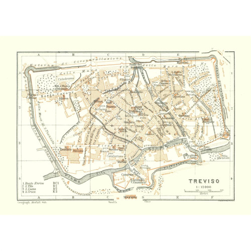 Mappa storica treviso italia - storica,