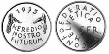 SVIZZERA 5 FRANCHI 1975
