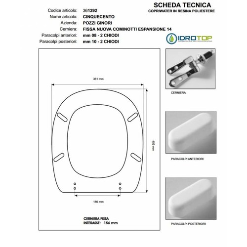 Copriwater pozzi ginori - copriwater,
