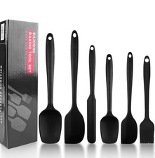 Magrimaxio Set di 6 Spatola Silicone Nero da Cucina utensili Pasticceria