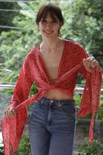 Top avvolgente pura seta