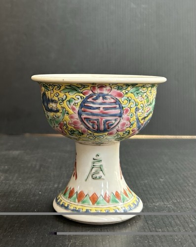 Antica tazza stelo porcellana