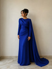 Abito hijab di lusso blu royal