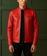 Giacca Pelle Rossa Uomo Pura