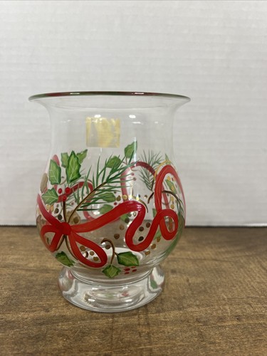 Vaso candela vetro - , agrifoglio