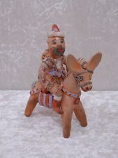Jnarcf - Tonnellata Ceramica Figura Cavaliere Bambino Asino - Arte Popolare -