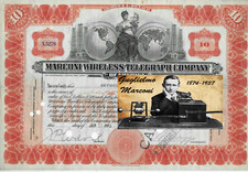 1913 LA SOCIETA' DI GUGLIELMO MARCONI # AZIONE ORIGINALE STORICA E ASSAI RARA 3