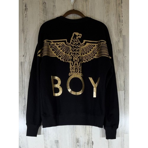 Felpa boy london nera oro - xs,