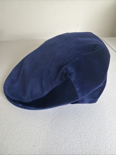 Berretto piatto velluto - velluto, blu