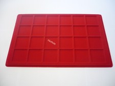 SAFE VASSOIO FLOCCATO COLORE ROSSO 24 SCOMPARTI PER MONETE FINO UN DIAMETRO 45MM