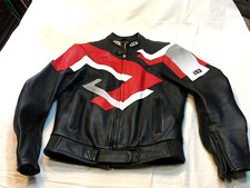 IXS ECHTES LEDER GIUBBOTTO MOTO PELLE CON PROTEZIONI GOMITI SPALLE SCHIENA TG 52