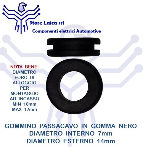 Gommino passacavo gomma - gommino, in