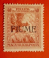 Francobollo Ungheria FIUME Aquila Sovrastampa Magyar Posta 1918