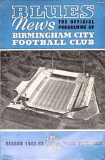 27/10/1962 Birmingham City v Aston Villa  (worn corners)