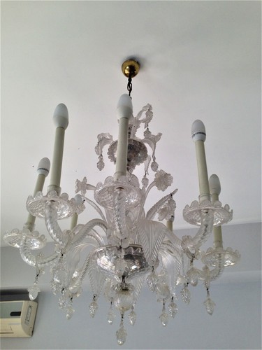 Lampadario antico vetro di - lampadario,