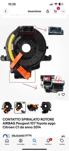 Contatto spiralato airbag - contatto,
