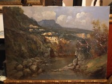 MARINA NAPOLETANA DIPINTO AUTENTICO DI VINCENZO LARICCHIA RUSCELLO DI CAMPAGNA 