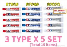 TAMIYA SET COMPOSTO LUCIDANTE FINITURA ALETTA GROSSOLANA 87068 87069 87070 3 TIPI X 5 SET