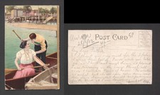 Rowing Romance Postcard 1912