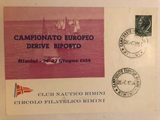 Cartolina Pubblicitaria Campionato Europeo Derive Biposto Vela Rimini c11