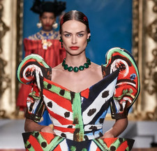 Orecchini a clip SS20 Moschino Couture Jeremy Scott Picasso croce blu