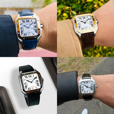 Cinturino in vera pelle di coccodrillo per Cartier Santos 19 mm 21 mm cinturino sgancio rapido