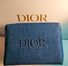 CHRISTIAN DIOR POCHETTE CLUTCH BORSETTA POUCH TROUSSE BEAUTY DENIM JEANS BLU