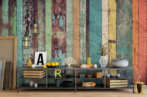 Tavola legno colorata - di,