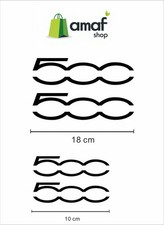 4 Adesivi fiat 500 logo scritta decal stickers adesivo laterale vinile