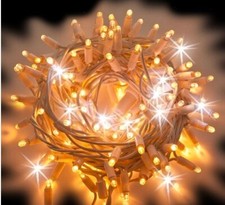 Serie LED x esterno 10mt. bianco caldo + flash bianco Luci natalizie natale ORO