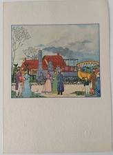 Piroscafo Conte Verde Menu Crociera Levante Estate 1932 serigrafia di Max NInon