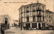 Cartolina CPA BOEN - Place de l'Hotel-de-Ville et Rue Nouvelle (430681)