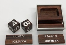 calendario perpetuo vintage in legno Massello Di Mogano 