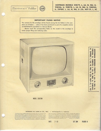 Televisore hoffman 21b179 - 21b179, 1955
