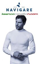 ★ NAVIGARE MAGLIA LUPETTO UOMO RAGAZZO IN CALDO COTONE COL. BIANCO BLU NERO  ★