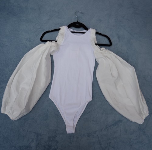 Body zara bianco manica - body,