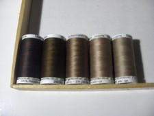 LOTTO 5 SPOLE DA 250 MT GUTERMANN BEIGE MARRONE NUOVO FONDO MAGAZZINO MERCERIA