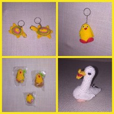 Stock n. 7 Portachiavi con animali. FattI a mano a uncinetto. Set x 7. NUOVI