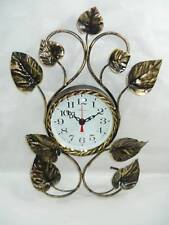 Grande orologio da parete FOGLIE in FERRO BATTUTO ORO